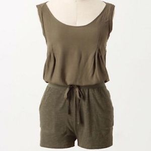 Anthropologie Saturday Sunday Green Sleeveless Romper Medium